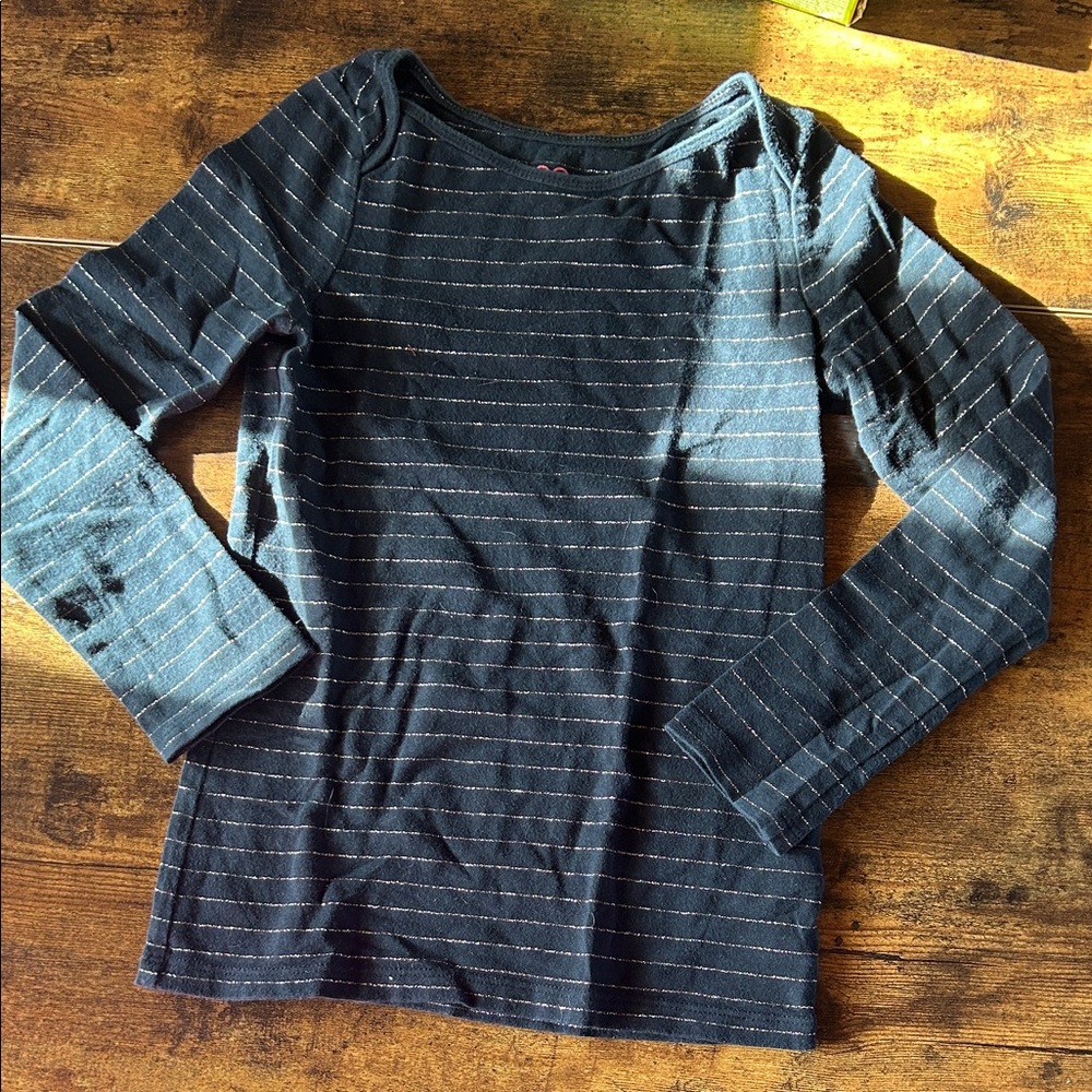 Joe Fresh Kids Black Tee with Gold Stripes
